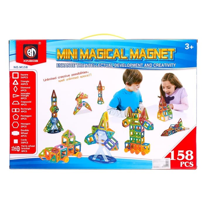 Конструктор магнитный XINBIDA «Мини магический магнит», 158 деталей