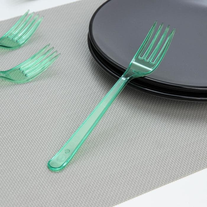 Вилки одноразовые Мистерия, набор 10 шт., 18 см, пластик, зелёные