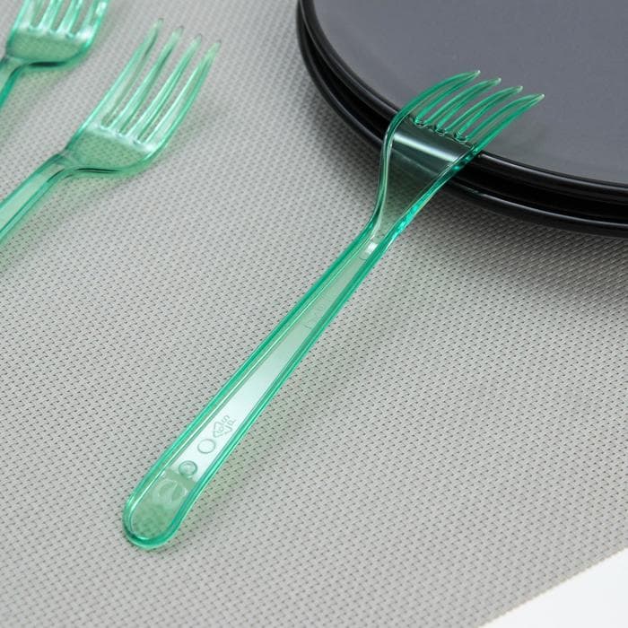 Вилки одноразовые Мистерия, набор 10 шт., 18 см, пластик, зелёные