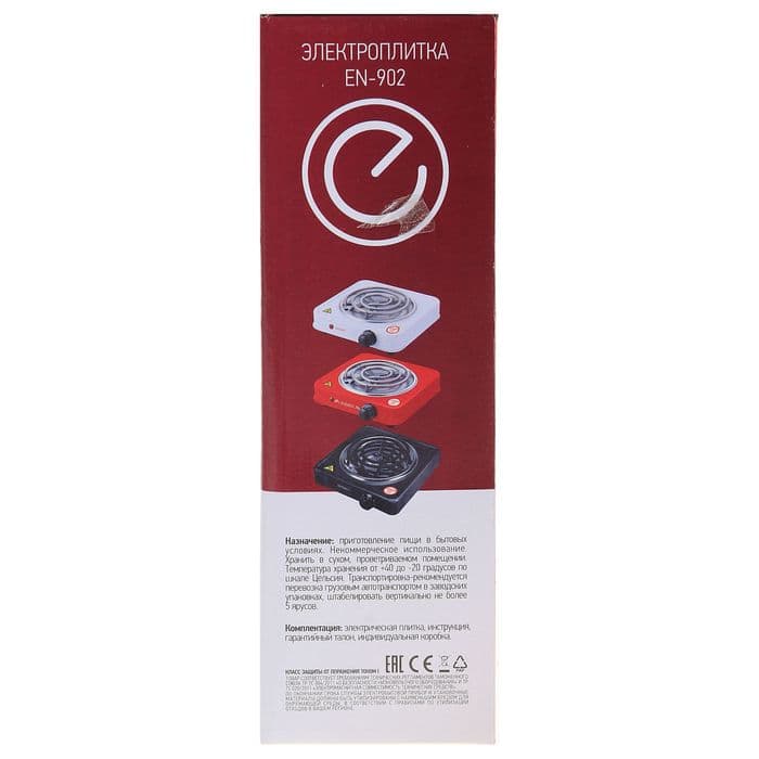 Плитка электрическая ENERGY EN-902R, 1000 Вт, 1 конфорка, красная