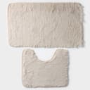 Набор ковриков для ванной и туалета Доляна «Пушистик», 2 шт., 40×50, 50×80 см бежевый