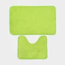 Коврики для ванной и туалета Доляна «Пушистик», 2 шт.: 40×50 см, 50×80 см, цвет зелёный