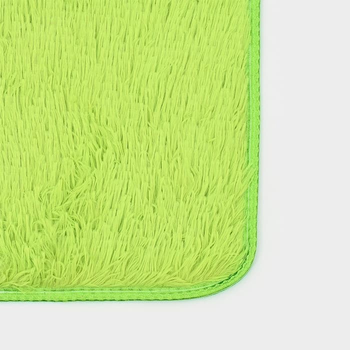 Коврики для ванной и туалета Доляна «Пушистик», 2 шт.: 40×50 см, 50×80 см, цвет зелёный