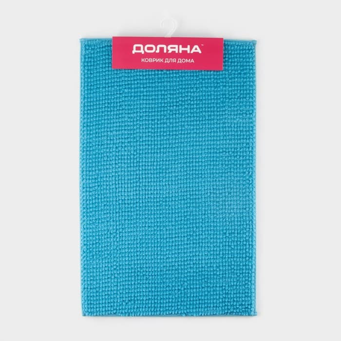 Коврик для дома Доляна «Букли», 50×80 см, голубой