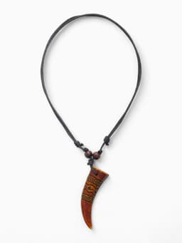 Кулон унисекс «Клык», коричнево-чёрный на чёрном шнурке, 40-80 см