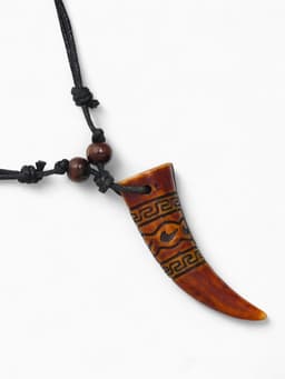 Кулон унисекс «Клык», коричнево-чёрный на чёрном шнурке, 40-80 см