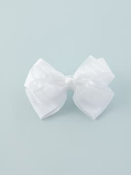 Бант для волос на резинке «Школьница», клеточка, 9 см, белый