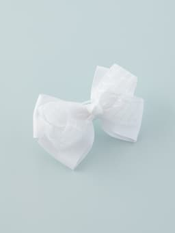 Бант для волос на резинке «Школьница», клеточка, 9 см, белый