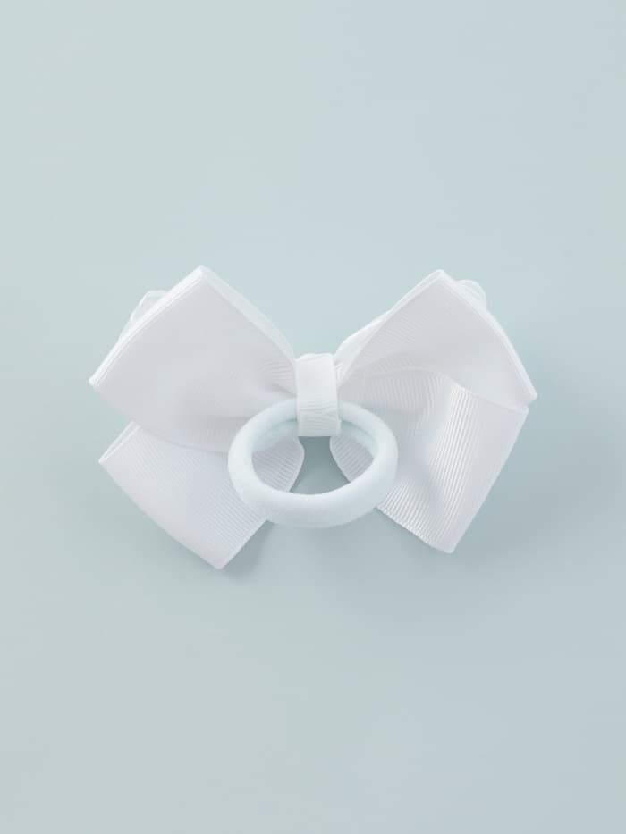 Бант для волос на резинке «Школьница», клеточка, 9 см, белый