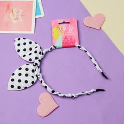 Ободок для волос Выбражулька «Веселые ушки», горох, белый