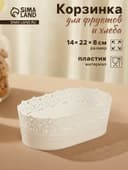 Корзинка для хлеба и фруктов IDEA «Ажур», пластик, 14×22×8 см, белая