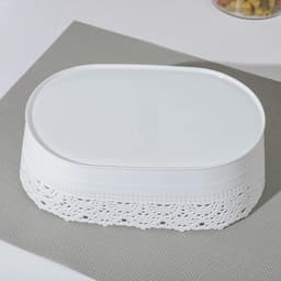 Корзинка для хлеба и фруктов IDEA «Ажур», пластик, 14×22×8 см, белая