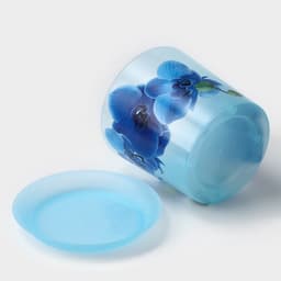 Горшок для орхидей с поддоном IDEA «Деко», 2.4 л, пластиковый, голубой