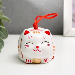 Колокольчик керамика «Фигурка: Манэки-нэко лежит», 7.5×5.5×5 см