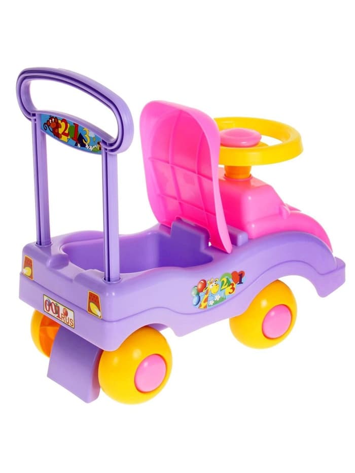 Толокар «Автомобиль», каталка для девочек, с гудком-пищалкой