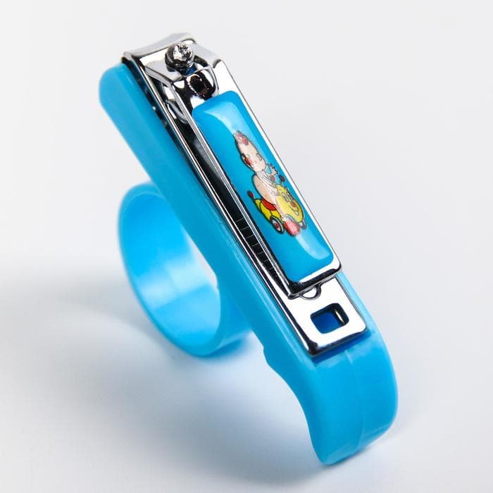 Набор по уходу за ребёнком, 5 предметов: щётка, расчёска, безопасные ножницы, пилочка и щипчики для ногтей, голубой