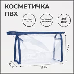 Косметичка на молнии, цвет синий