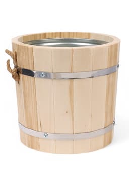 Ведро для бани и сауны, 7 л, липа, оцинкованная вставка, ручка - верёвка, «Добропаровъ»