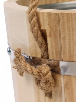 Ведро для бани и сауны, 7 л, липа, оцинкованная вставка, ручка - верёвка, «Добропаровъ»