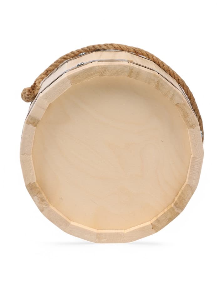 Ведро для бани и сауны, 7 л, липа, оцинкованная вставка, ручка - верёвка, «Добропаровъ»