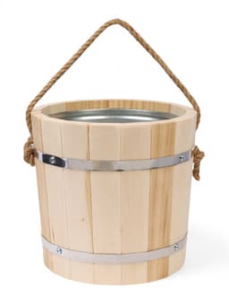 Ведро для бани и сауны, 7 л, липа, оцинкованная вставка, ручка - верёвка, «Добропаровъ»