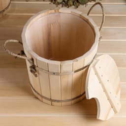 Запарник - ведро для бани и сауны, 13 л, липа, пластиковая вставка, с крышкой, «Добропаровъ»