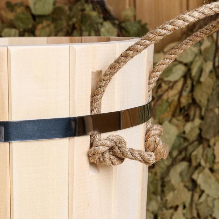 Запарник - ведро для бани и сауны, 13 л, липа, пластиковая вставка, с крышкой, «Добропаровъ»