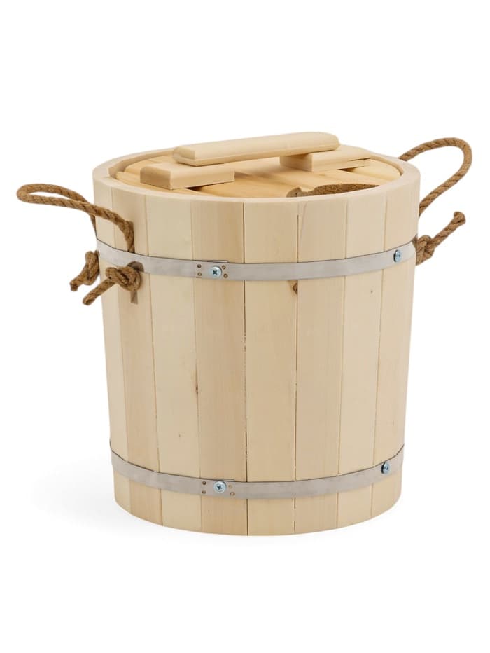 Запарник - ведро для бани и сауны, 13 л, липа, пластиковая вставка, с крышкой, «Добропаровъ»