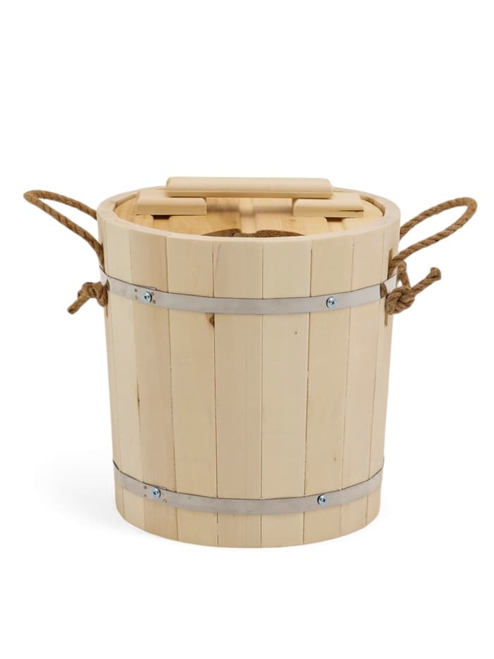 Запарник - ведро для бани и сауны, 13 л, липа, пластиковая вставка, с крышкой, «Добропаровъ»