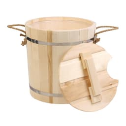Запарник - ведро для бани и сауны, 18 л, липа, пластиковая вставка, с крышкой, «Добропаровъ»