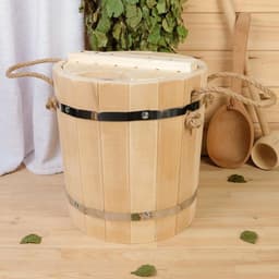 Запарник - ведро для бани и сауны, 9 л, липа, пластиковая вставка, с крышкой, «Добропаровъ»