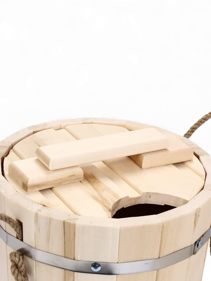 Запарник - ведро для бани и сауны, 9 л, липа, пластиковая вставка, с крышкой, «Добропаровъ»