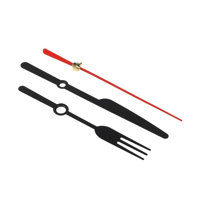 Комплект стрелок для часов, 3 шт., вилка и нож, 58/72, чёрные