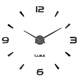 Часы настенные интерьерные большие, 3d «Кавалье», плавный ход, наклейка, d=120 см, чёрные