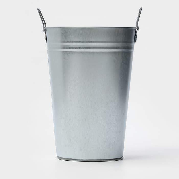 Вазон оцинкованный с ручками, 7 л, d=21 см, h=29 см, ГОСТ
