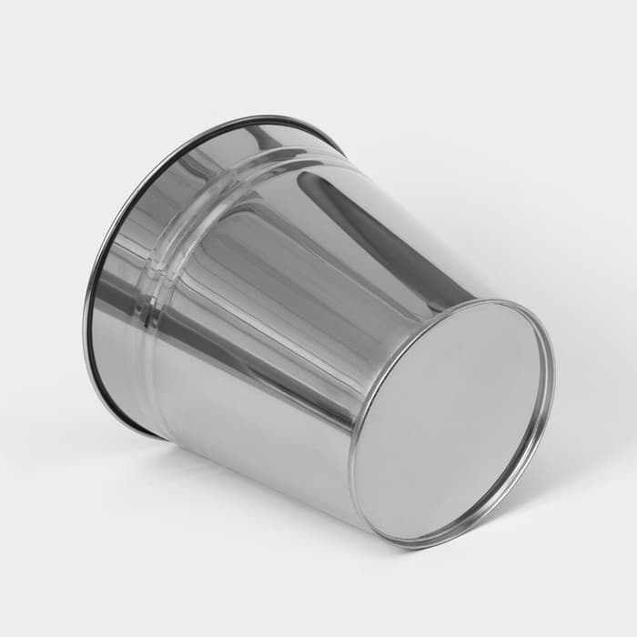 Вазон без ручек, 5 л, h=20.5 см, нержавеющая сталь, ГОСТ