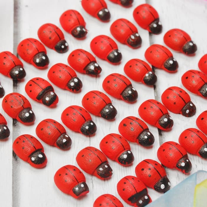 Наклейки «Божьи коровки», красные, набор 40 шт., размер 1 шт.: 1×1.2 см