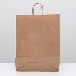 Пакет крафт без печати, круглая ручка 35×15×42 см
