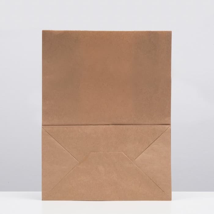 Пакет крафт бумажный фасовочный, прямоугольное дно 26×15×34 см