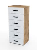 Комод напольный для хранения «Клик Мебель» №5, 600×450×1250 мм, цвет дуб вотан/белый