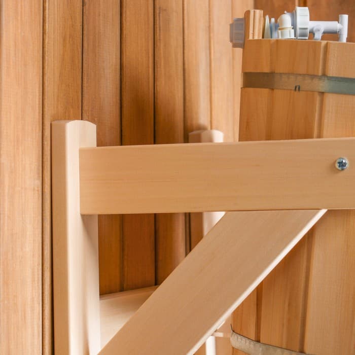 Обливное устройство для бани, 15 л, липа, вставка из нержавеющей стали, «Добропаровъ»