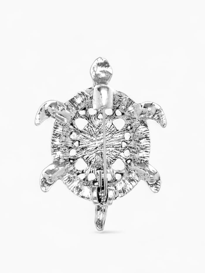 Брошь «Этника. Черепашка», разноцветная в серебре