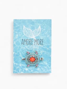 Брошь «Этника. Черепашка», разноцветная в серебре