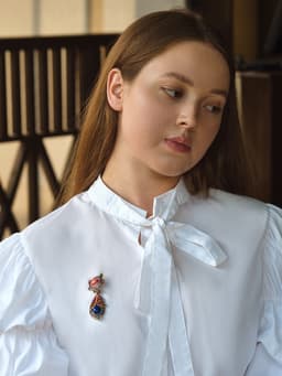 Брошь «Этника. Кошка радужная», разноцветная в чернёном золоте