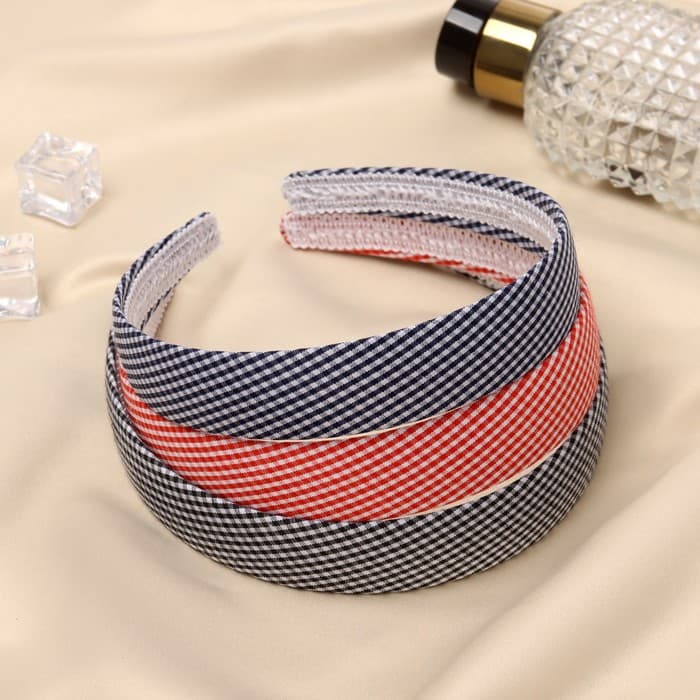 Ободок для волос QF «Классика», клетка, 2.5 см, МИКС