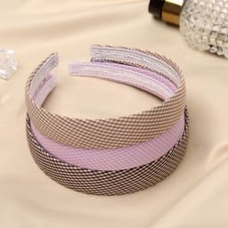 Ободок для волос QF «Классика», клетка, 2.5 см, МИКС