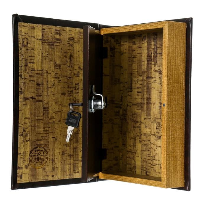 Шкатулка - книга сейф «Король», дерево, искусственная кожа, 26×17×5 см