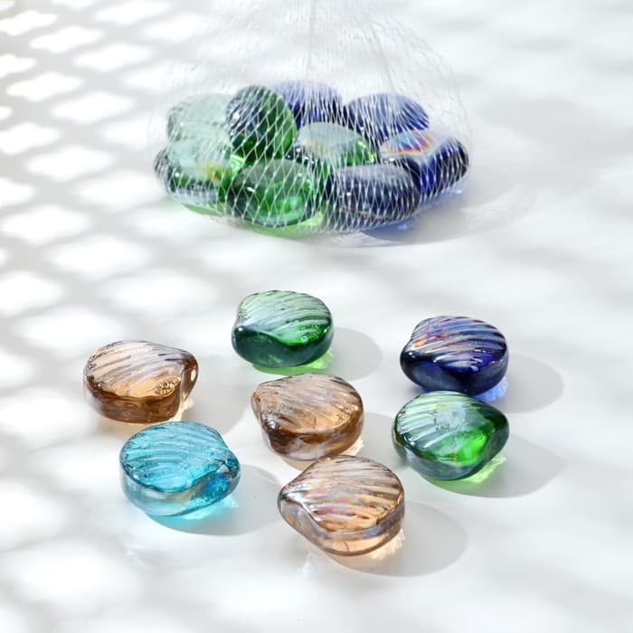 Декор «Ракушка», 250 г, 16 шт., стекло, МИКС