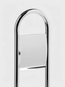 Ёршик для унитаза с подставкой напольный, 22×22×82 см, с держателем для туалетной бумаги, хром