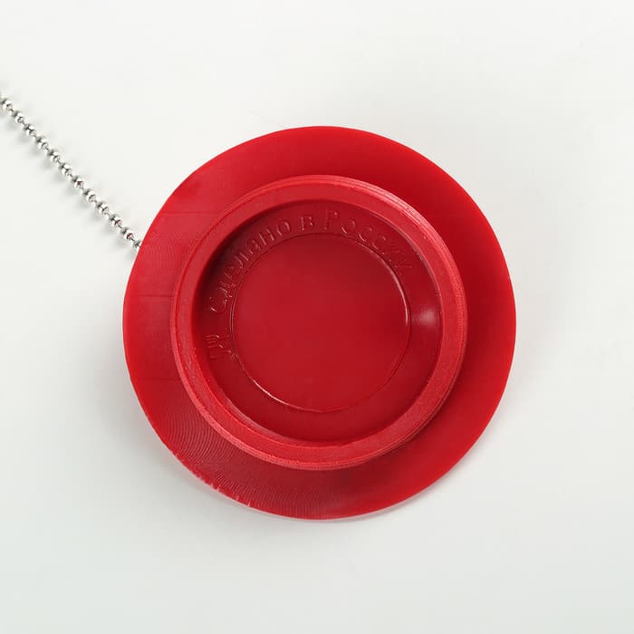 Пробка для ванны, d=6 см (внутренний d=4.5 см), цепочка 55 см, МИКС